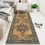 HEBE Hallway Runner Rug 2'x6' Washable Vintage Distressed Area Rugs Non Slip Laundry Rug Runner Boho Floor Carpet Runners for Hallways Entryway Laundry Room Kitchen Bathroom