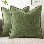 MIULEE Decorative Couch Throw Pillow Covers 20x20 Inch Sage Green 2 Pack