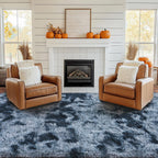 Pionblank Large Area Rug for Living Room 10x14, Fluffy Shag Rug, Blue Grey
