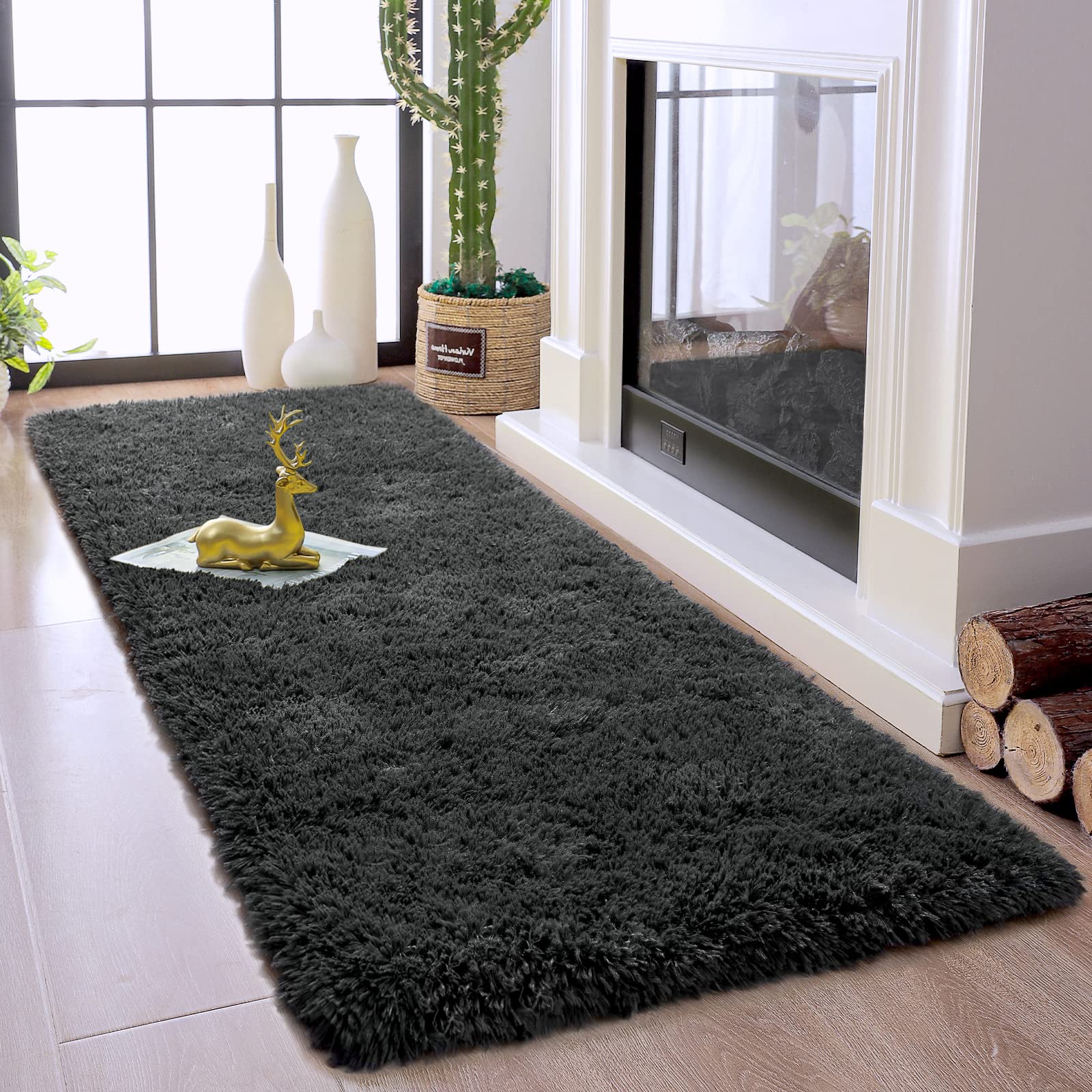 Chicrug Soft Runner Rugs for Bedroom Living Room Plush Fluffy Rug 2x6