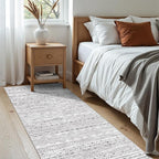 Ksrau 2x5 Hallway Runner Rug - Moroccan Non Slip Long Rug for Entryway Soft Low-Pile Washable Neutral Rugs for Kitchen Small Waterproof Indoor Floor Carpet for Bedroom Bathroom Laundry 2x5 Grey