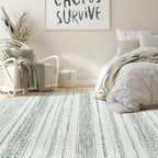 Nakagishi Boho 5x7 Area Rug Living Room Rugs Machine Washable Green