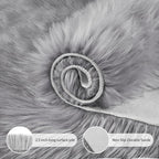 Ciicool Fluffy Area Rug, Grey Faux Fur Rug for Bedroom Living Room, Thick Fuzzy Shag Rug Furry Nursery Rug Plush Indoor Floor Carpets for Kids Girls Boys Teen Dorm, 4x6 ft