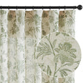 jinchan Linen Floral Curtains for Living Room with Printed Flower 63 Inches Long Light Filtering French Country Back Tab Rod Pocket Sage Green Window Curtain Set Farmhouse Drapes 2 Panels