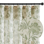 jinchan Linen Floral Curtains for Living Room with Printed Flower 90 Inches Long Light Filtering French Country Back Tab Rod Pocket Sage Green Window Curtain Set Farmhouse Drapes 2 Panels