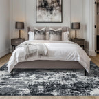 RELEANY Washable 6'x8' Abstract Area Rug for Living Room Black White