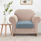 Water Repellent Sofa Seat Slipcovers Stretch Cushion Covers, Seaters Replacement for Furniture Protector, Soft Flexibility with Elastic Bottom (Small, Dusty Blue)