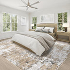 XLUEZ 8x10 Area Rugs for Living Room, Washable Modern Abstract Large Area Rug Neutral Soft Non Slip Kids Rug Stain Resistant Indoor Carpet for Bedroom Nursery Dining Room Playroom(Beige, 8'x10')