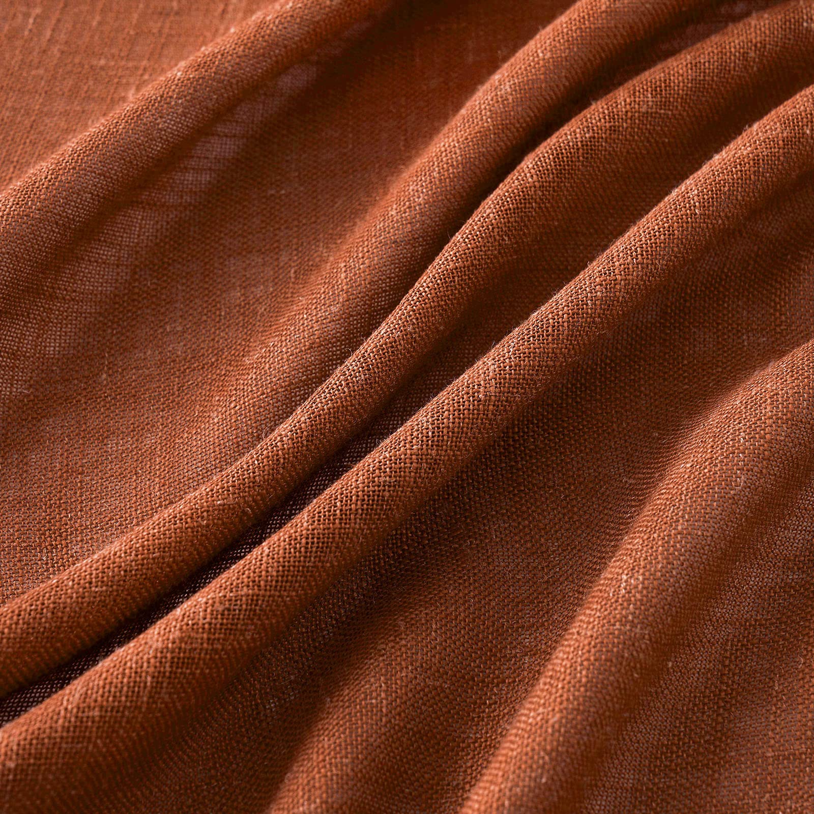 MIULEE Burnt Orange Fall Linen Curtains 52x84 Inch for Bedroom Living Room