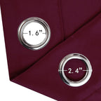 LEMOMO Burgundy Red Thermal Blackout Curtains/42 x 84 Inch/Set of 2 Panels Room Darkening Curtains for Bedroom