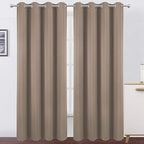 LEMOMO Blackout Curtains 66 x 84 inch/Cappuccino Curtains Set of 2 Panels/Thermal Insulated Room Darkening Bedroom Curtains