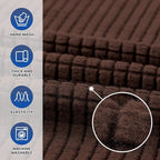 KEKUOU Stretch Oversized Sofa Slipcover 1 Piece Couch Sofa Cover (94"-110") Furniture Protector 4 Seater Sofa with Elastic Bottom for Kids,Pet.Jacquard Checked Pattern Fabric(X Large,Chocolate)