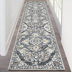 HEBE Hallway Runner Rug 2'x8' Washable Vintage Distressed Area Rugs Non Slip Laundry Rug Runner Boho Floor Carpet Runners for Hallways Entryway Laundry Room Kitchen Bathroom