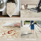 5x8 Area Rugs for Living Room Washable Rug: Anti-Skid Abstract Modern Living Room Rug Soft Thin Carpets Indoor Floor Non-Shedding Carpet for Bedroom Dining Farmhouse Nursery Beige White