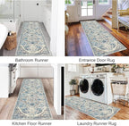 HEBE Hallway Runner Rug 2'x6' Washable Vintage Distressed Area Rugs Non Slip Laundry Rug Runner Boho Floor Carpet Runners for Hallways Entryway Laundry Room Kitchen Bathroom
