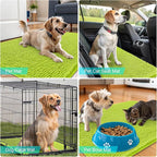 OLANLY Dog Door Mat for Muddy Paws 30x20, Absorbs Moisture and Dirt, Absorbent Non-Slip Washable Doormat, Quick Dry Chenille Mud Mat, Entry Indoor Entryway Carpet for Inside Floor, Bright Green