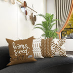 YCOLL Pillow Covers 18x18 Set of 4, Modern Sofa Throw Pillow Cover, Decorative Outdoor Linen Fabric Pillow Case for Couch Bed Car 45x45cm