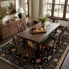 RELEANY Washable Area Rug, Large 9'x12', Black/Colorful