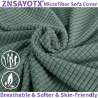 ZNSAYOTX Super Stretch Chair Slipcover Universal Sofa Chair Covers for Living Room Dogs Pet Furniture Protector Spandex Armchair Slipcovers with Anti Slip Foam Sticks (Pea Green, Chair)