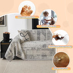 MYSKY HOME Boho Sofa Covers, Couch Covers for 2 Cushion Couch Sofa, Chenille L Shape Sectional Couch Cover, Machine Washable, Sofa Protector for Dog, Kid, 71"x118", Light Grey Artistic Gradient