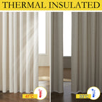 NICETOWN 100% Blackout Curtains 95 inches Length for Dining Room, 2 Panels Set, 52" Wide, Farmhouse Style Room Warming Window Draperies with Thermal Insulated Liners for Winter