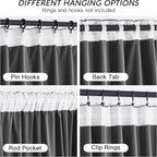 RYB HOME Grey Velvet Curtains 84 inches - Super Soft Blackout Curtains Thermal Insulated Drapes Heat Block Window Panels for Living Room Bedroom Studio, Wide 52 x Long 84, Grey, 2 Panels