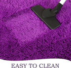 Chicrug Soft Runner Rugs for Bedroom Living Room Plush Fluffy Rug 2x6 Feet, Shag Furry Area Rug Carpet Non Shedding for Nursery Children Kids Girls Room Home Decorative, Dark Purple