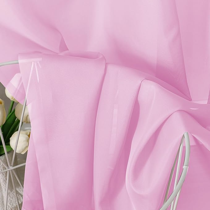 Aiyufeng Pink Short Curtains Sheer Bathroom
