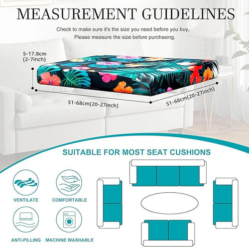 12 Piece Outdoor Cushion Covers, Patio Sofa Cushion Covers, Stretch Fit