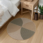 Lahome Enfys Modern Rainbow Round Rug 3ft, Circle Indoor Outdoor Rugs for Entryway Patio Washable Easy Jute Rug, Farmhouse Non Slip Small Round Rugs for Bedroom Porch Living Room Decor
