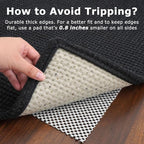 KOZYFLY Runners for Hallways 2x7 ft Washable Kitchen Runner Non Slip Rubber Backed Hall Runners Cotton Entryway Runner Rugs Floor Carpet for Indoor Backdoor Bedroom Kitchen, Black/Dark Grey