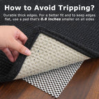 KOZYFLY Extra Long Runners for Hallways 3x20 ft Washable Kitchen Runner Non Slip Rubber Backed Hallway Rug Cotton Entryway Runner Rug Floor Carpet for Indoor Hall, Kitchen, Stair, Black/Dark Grey