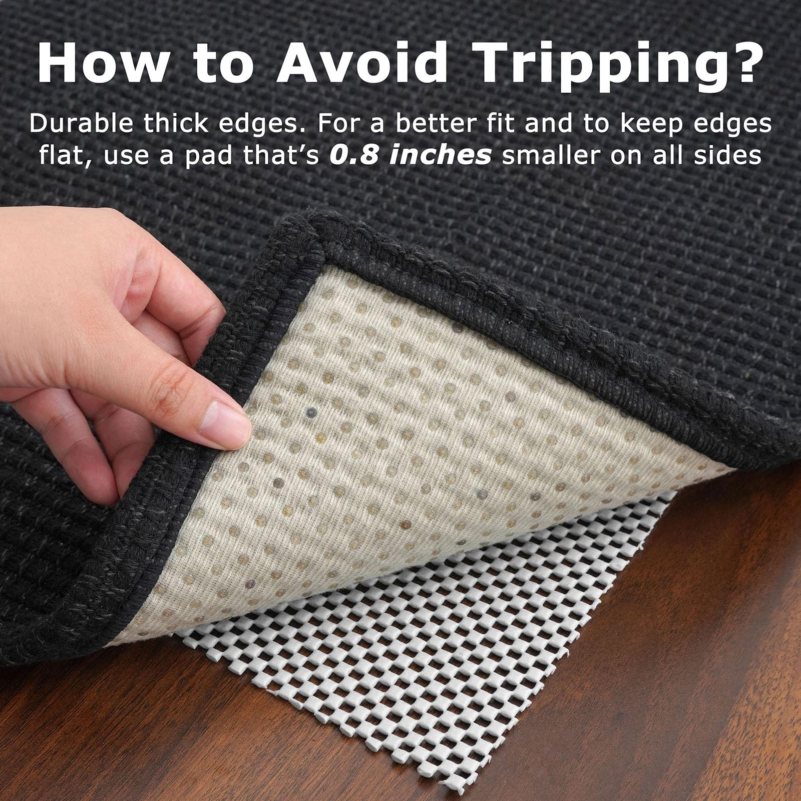 KOZYFLY Extra Long Runners for Hallways 3x20 ft Washable Kitchen Runner Non Slip Rubber Backed Hallway Rug Cotton Entryway Runner Rug Floor Carpet for Indoor Hall, Kitchen, Stair, Black/Dark Grey
