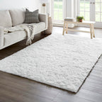Ophanie 5x8 White Rugs for Living Room, Fluffy Fuzzy Plush Soft Carpets, Shaggy Area Rugs for Bedroom, Carpet for Dorm Nursery Home Decor Aesthetic with Over 99 pcs Pile fibers