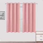 LEMOMO Pink Thermal Blackout Curtains/52 x 72 Inch/Set of 2 Panels Room Darkening Curtains for Bedroom