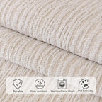 Soft Waterproof Chenille Cover Washable, Non Slip Sectional Sofa Covers for 3 Cushion Couch Sofa L Sharped Sofa Slipcover for Pets, Furniture Protector (1 PCS 36"x70" White)