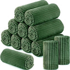 Buryeah 12 Pcs Flannel Throw Blanket Bulk 50 x 60 in Sleepover Blanket Outdoor Wedding Throw Lightweight, Oeko-tex Standard 100 Certified for Sofa Homeless Gifts (Dark Green)