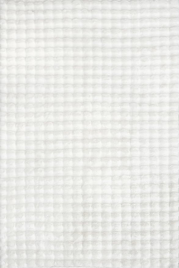 nuLOOM 5' x 8' Cozy Plush SuperiorWash Area Rug, Machine Washable, Non-Slip, Soft Fluffy Shag Carpet for Living Room Bedroom Kids Room Nursery Home Decor, Jeni White