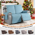 VANSOFY Waterproof Recliner Couch Covers, Sofa Covers 1-Piece Washable Reclining Sofa Cover Non-Slip Furniture Protector with Elastic Straps Pocket for Dogs, Pets(Azuree,2 Seater)
