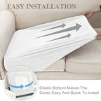 Couch Cushion Cover Seat Cushion Cover Stretch Armchair Cover Separate Sectional Sofa Slipcovers Furniture Protector(1 Piece for Seat or Sofa Backrest, White)