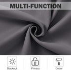 NICETOWN Kitchen Curtains Blackout Drapes - Thermal Insulated Blackout Grommet Curtains Drapes Window Treatment Home Decor for Basement/Dorm (42W by 36L + 1.2 inches Header, Grey, 1 Pair)