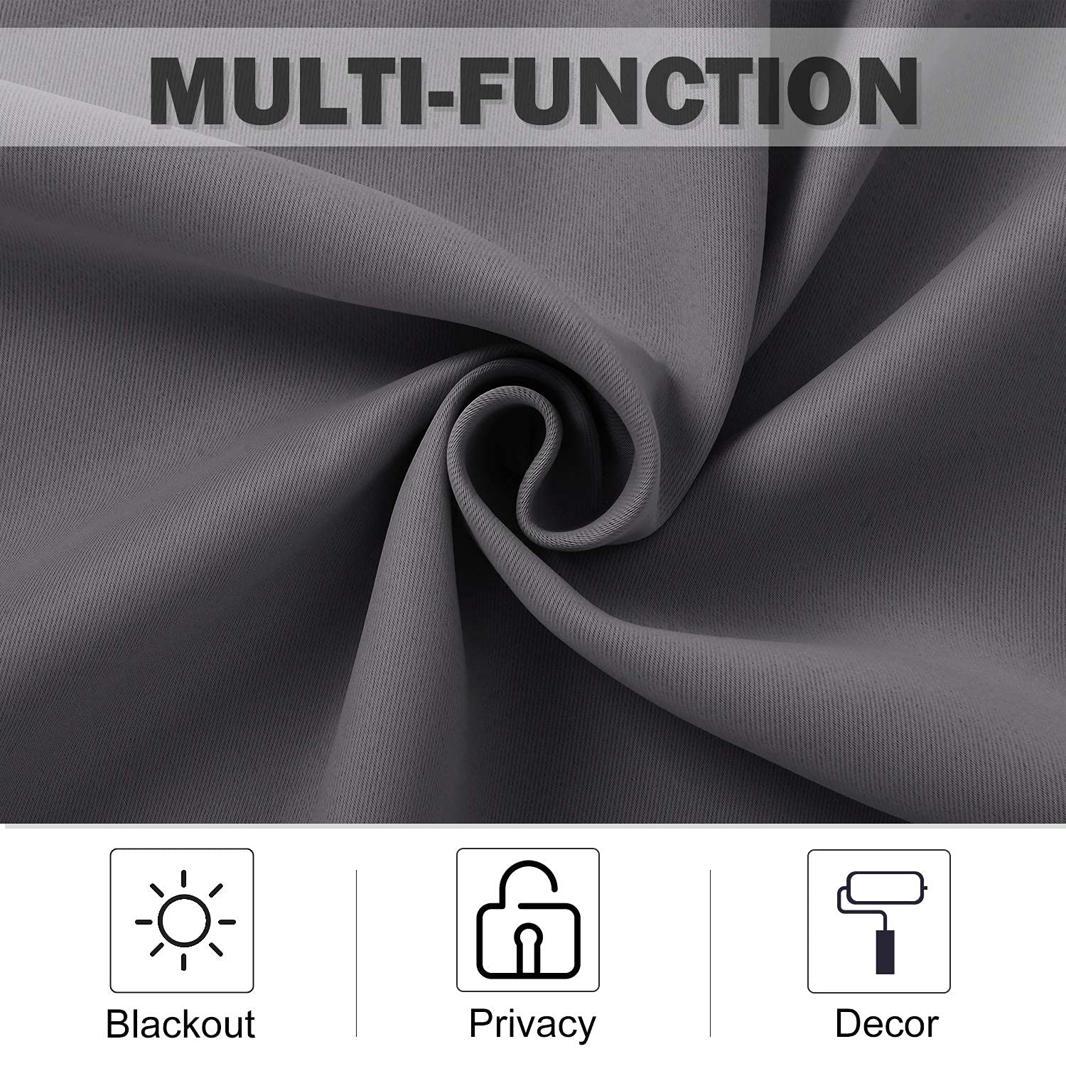 NICETOWN Kitchen Curtains Blackout Drapes for Basement Dorm, 42 W x 36 L