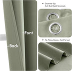 MIULEE Blackout Curtains for Bedroom 2 Panels 40 x 54 Inch Long Sage Green