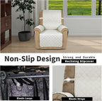 Easy-Going Recliner Chair Slipcover Reversible Sofa Cover Water Resistant Couch Cover Furniture Protector with Elastic Straps for Pets Dog (Recliner 22 inch, Ivory/Ivory)