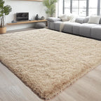 Chicrug Soft Area Rugs for Bedroom Living Room Plush Fluffy Rug 9x12 Feet, Shag Furry Area Rug Carpet Non Shedding for Nursery Children Kids Girls Room Home Decorative, Camel