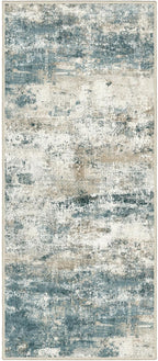 BEIMO Runner Rug for Hallway Kitchen, 2'6"x6' Machine Washable Runners Rug for Entryway, Soft Modern Abstract Throw Rugs, Low Pile Floor Cover with Non Slip Backing, Navy Beige