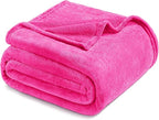 Exclusivo Mezcla Fleece Hot Pink Throw Blanket for Couch, Sofa, Super Soft and Warm Blankets, All Season, Cozy, Plush, Lightweight, 50x60 Inches