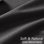 Guken Black 100% Blackout Curtains 96 Inch Length 2 Panels Set for Living Room Bedroom Back Tab Thermal Insulated Black Out Linen Drapes Room Darkening Window Curtains 96 Inches Long