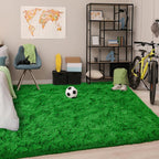 Chicrug Soft Area Rug for Bedroom Living Room Plush Fluffy Rug 4x6 Feet, Shag Furry Area Rug Carpet Non Shedding for Nursery Children Kids Girls Room Home Decorative, Grass Green