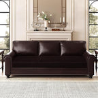 Leather Look Couch Cushion Covers Sofa Seat Slipcovers Sets Couches Furniture Protector for Sectional Armchair Loveseat Pets Kids Stretch Spandex Fabric (1 Cushion Sofa, Chocolate)